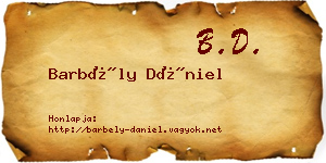 Barbély Dániel névjegykártya
